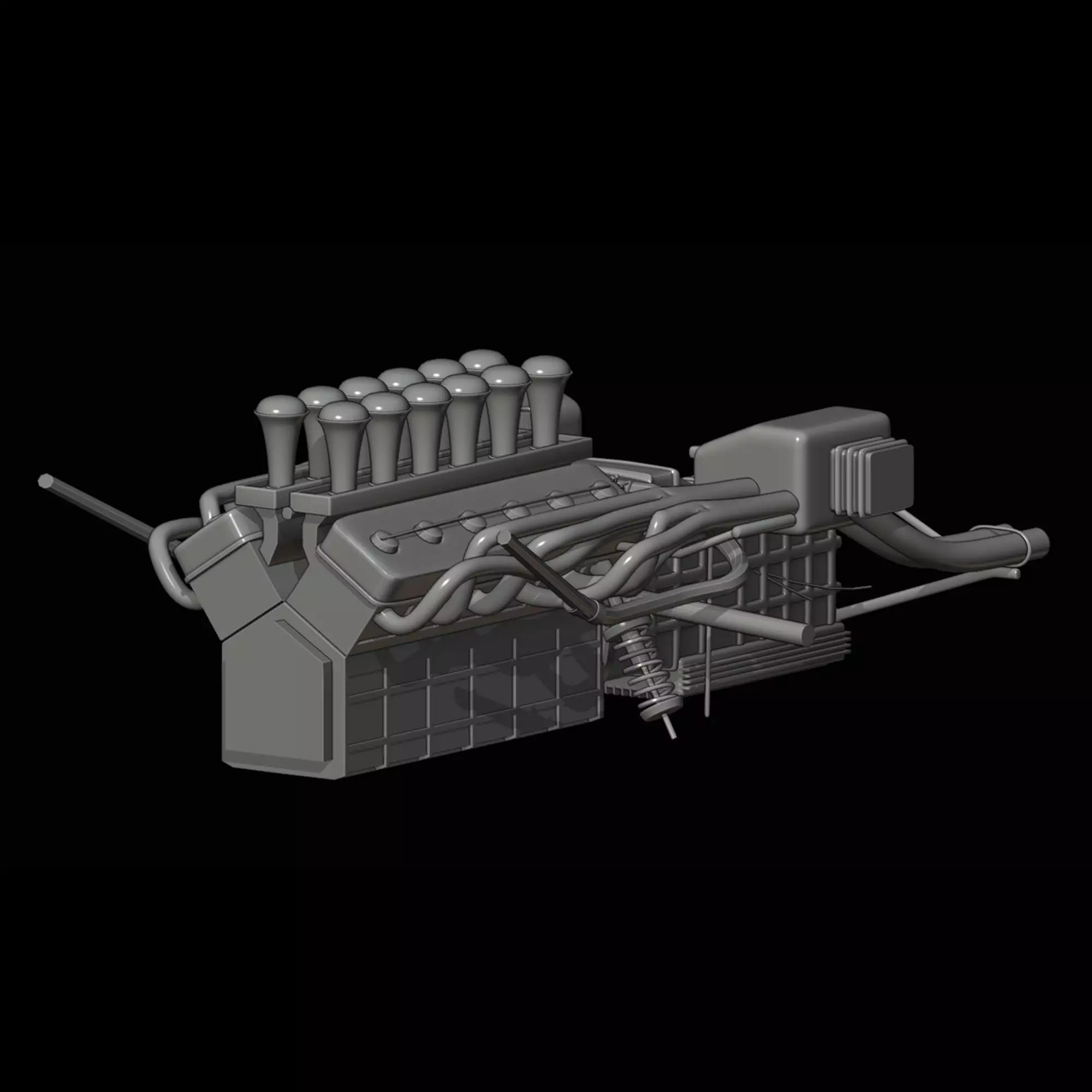 Ferrari 512 S Modulo Pininfarina 1970 - engine 3D model