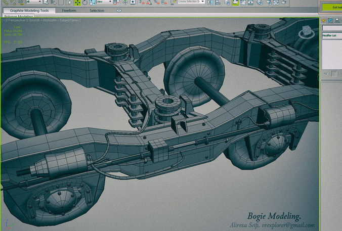 Train Bogie Low-poly 3D model
