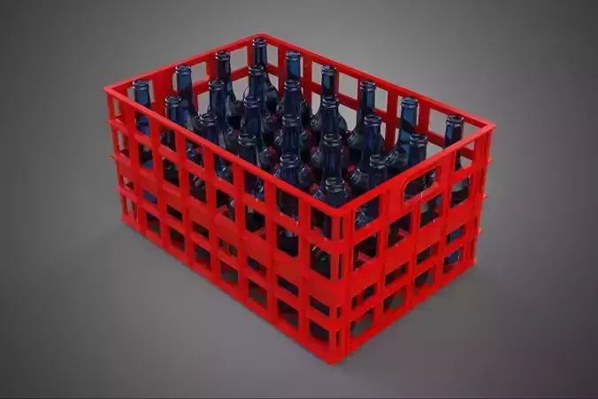 RED GLASS BOTTLE PLASTIC CRATE BOX CONTAINER STORAGE RACK TRAY