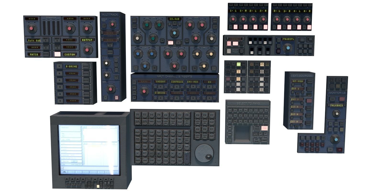 Modular Electronics Scenery Props Environment Pack Sci Fi  Low-poly 3D model_5