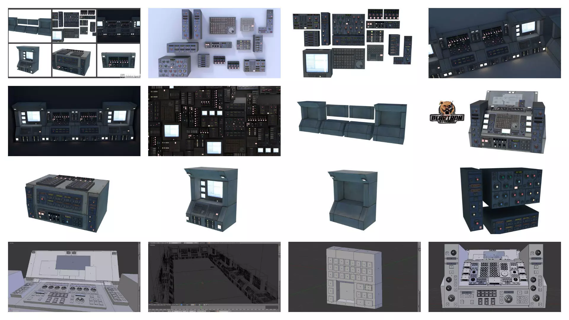 Modular Electronics Scenery Props Environment Pack Sci Fi  Low-poly 3D model_0