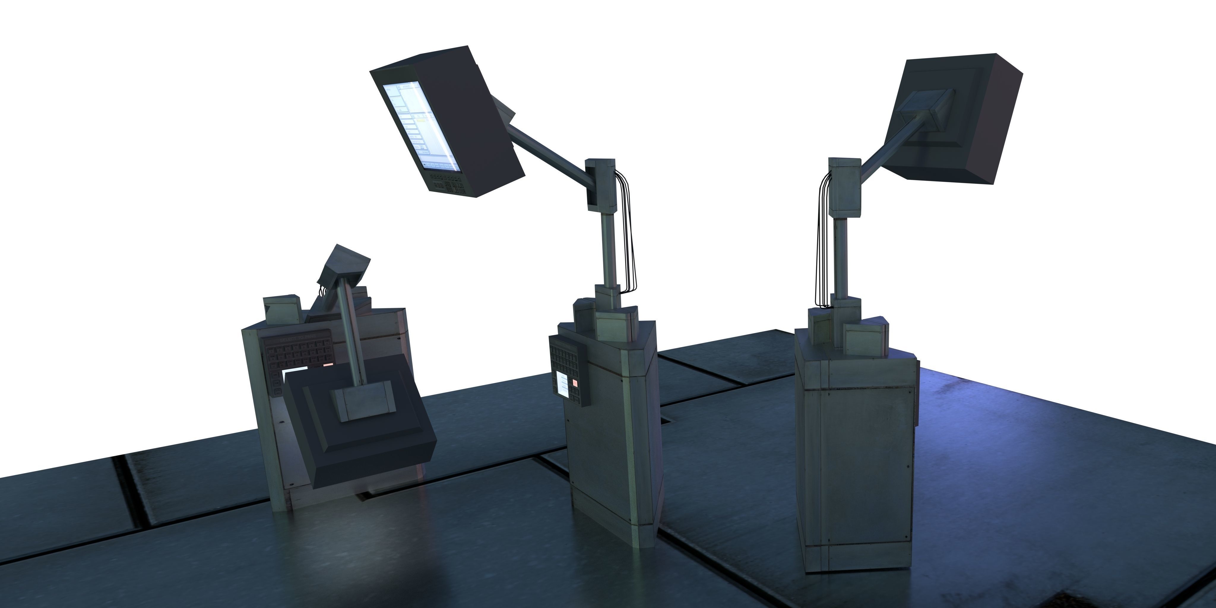 Modular Electronics Scenery Props Environment Pack Sci Fi  Low-poly 3D model_15