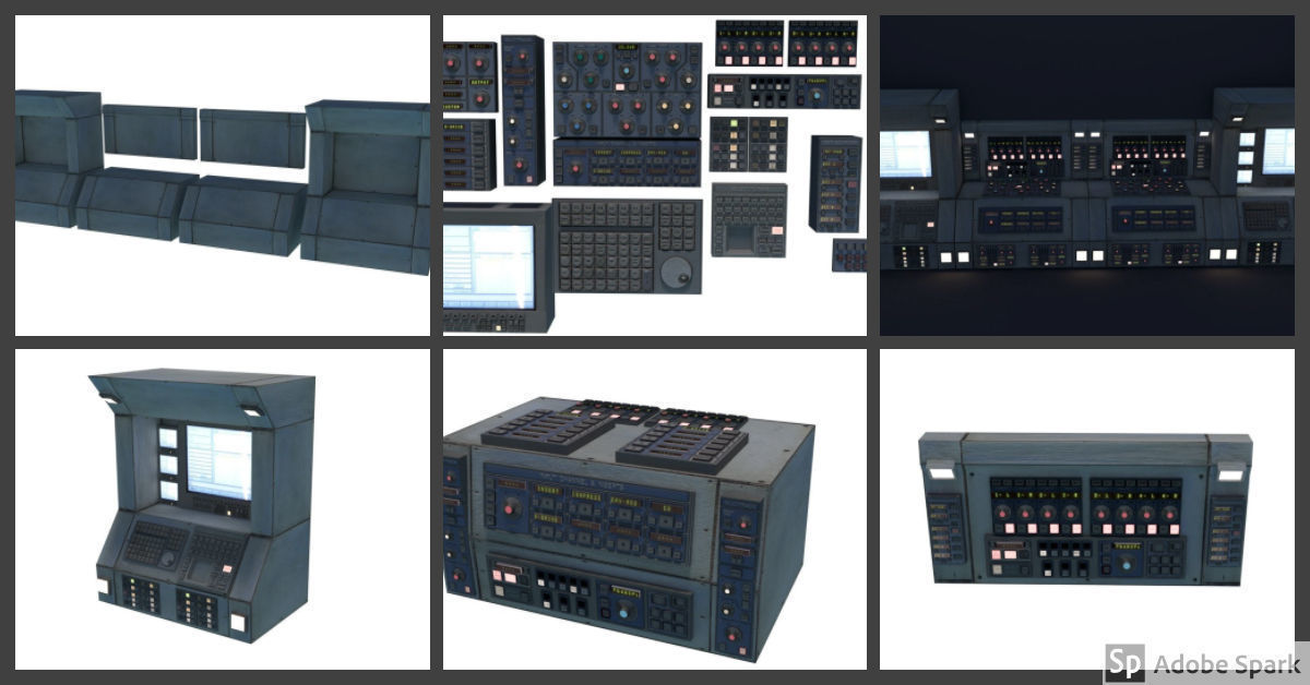 Modular Electronics Scenery Props Environment Pack Sci Fi  Low-poly 3D model_3