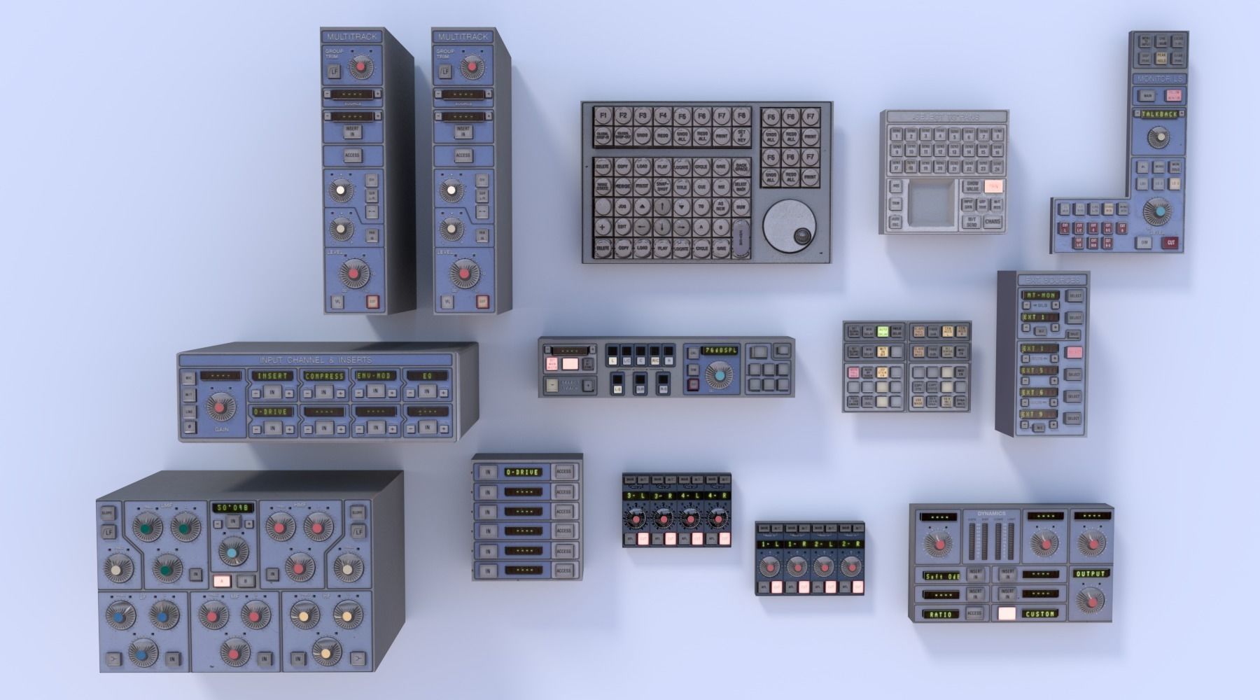 Modular Electronics Scenery Props Environment Pack Sci Fi  Low-poly 3D model_4