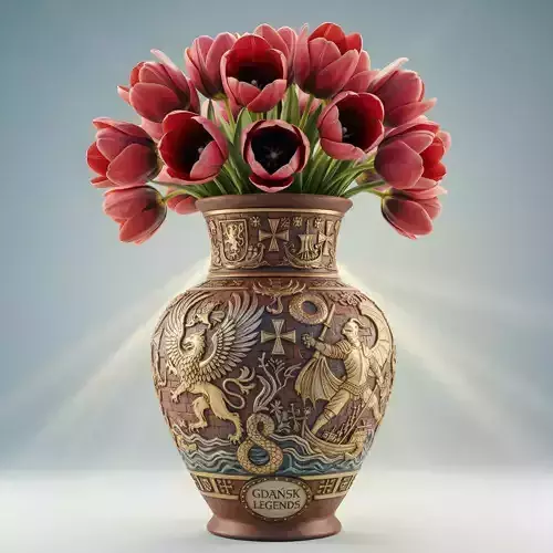 Mythological flowers and vases