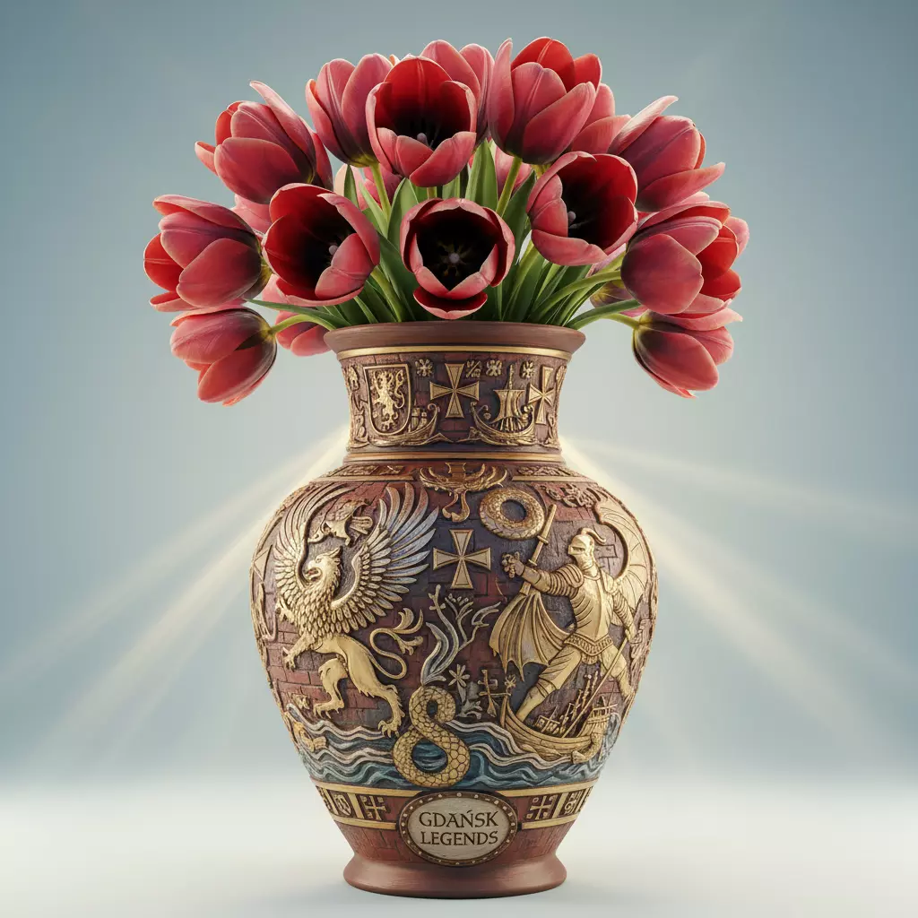 Mythological flowers and vases 3D print model