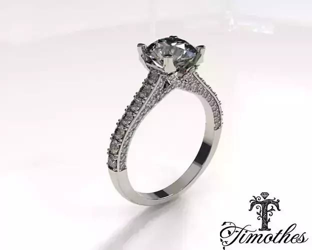 Timothes Diamond Ring 3D JewelryModel Printable 3D FR10