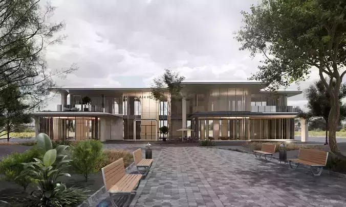 Modern Architectural Exterior Visualization Asset Cycles