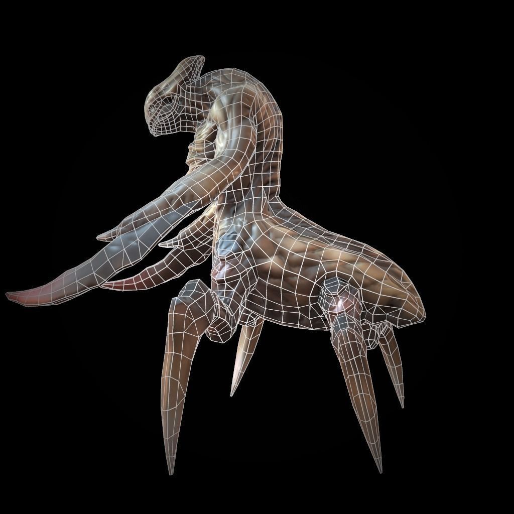 Creature Spider Low-poly 3D model_7