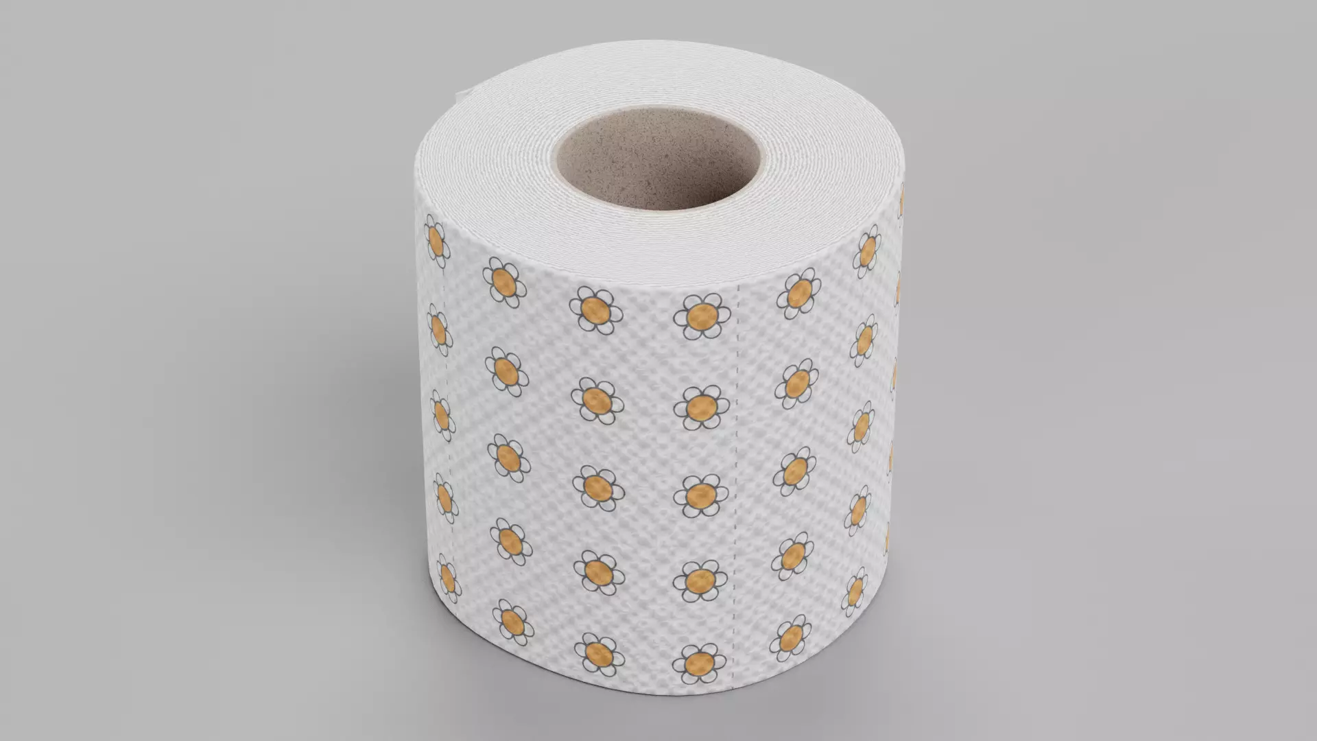 Toilet Paper Roll V5 - Premium Floral Bathroom Tissue 3D model