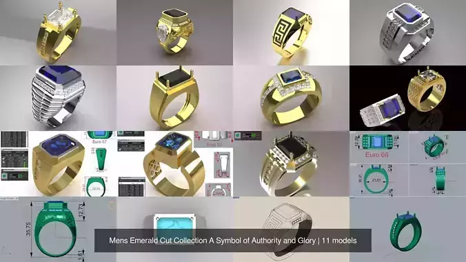 Mens Emerald Cut Collection A Symbol of Authority and Glory