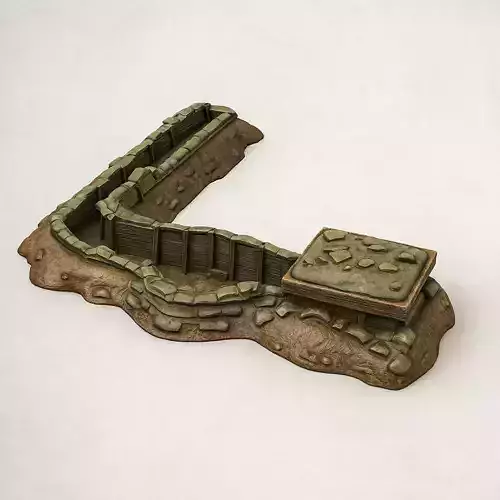 L-Shaped Trench with Bunker  STL File for 3D Printing
