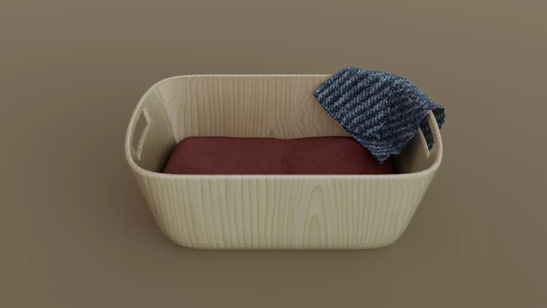 Laundry Basket with Clothes Free low-poly 3D model