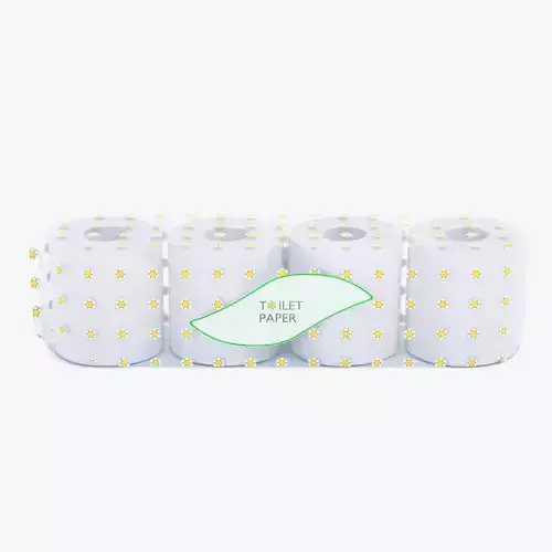Toilet Paper Pack V1 - Multi-Roll Floral Concept Packaging