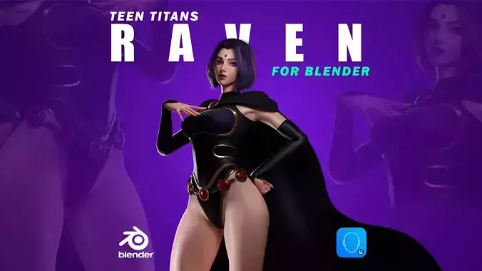 Raven-DC- 3D Blender Model Low-poly 3D model