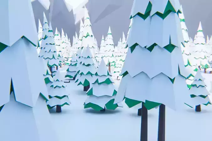 Low-Poly Winter Environment