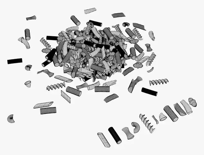 Pasta Shapes Assortment M1 3D model 7