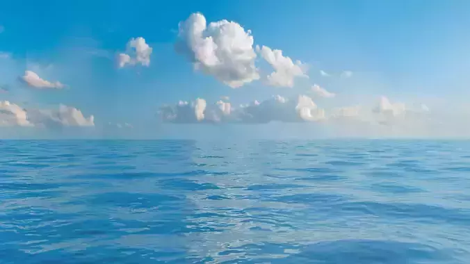 Seascape background with seamless sky panorama 3D model