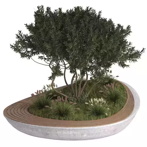 Urban Landscape Seating with Integrated Greenery