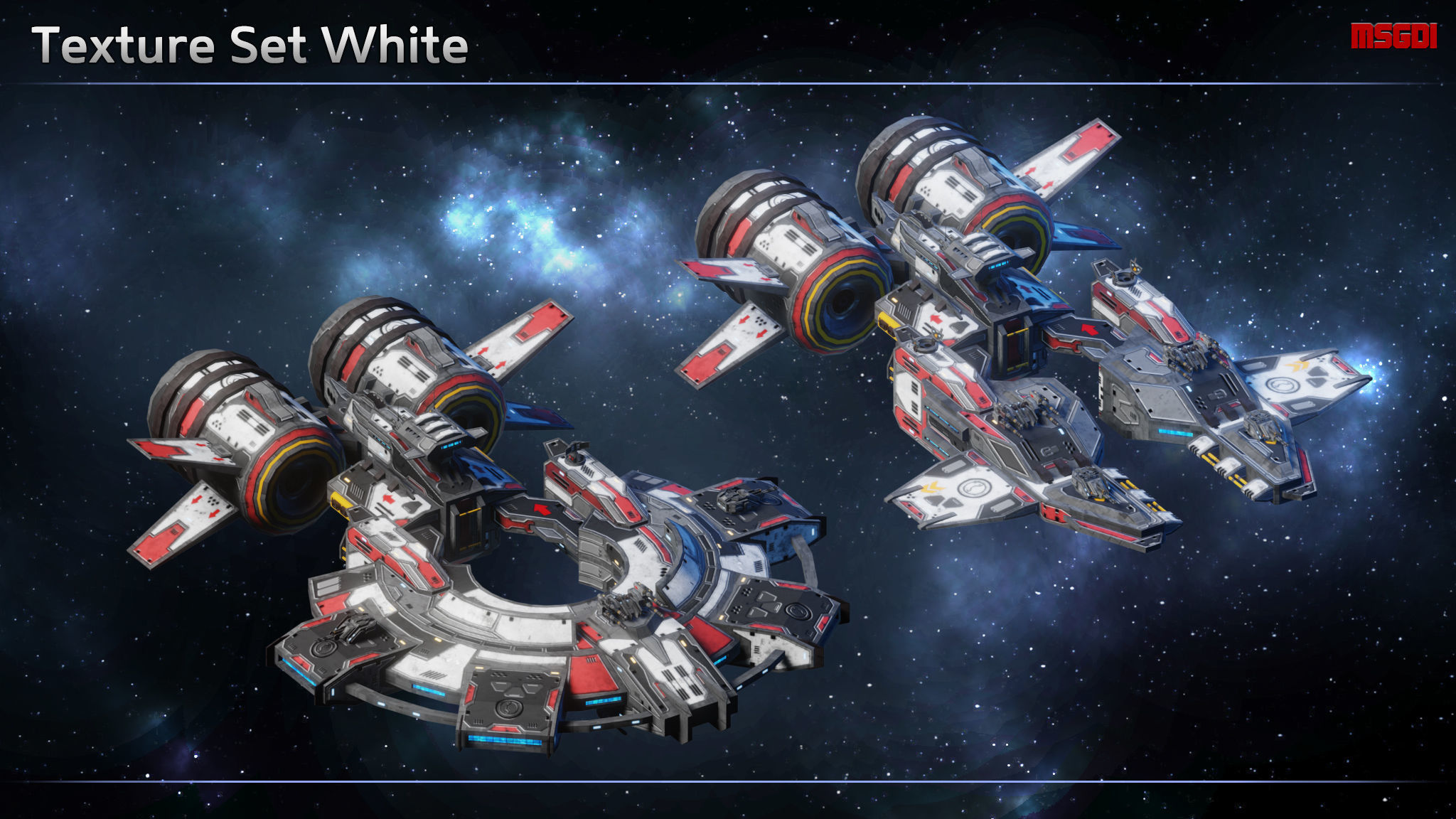 Spaceship Frigate Barracuda Low-poly 3D model_12