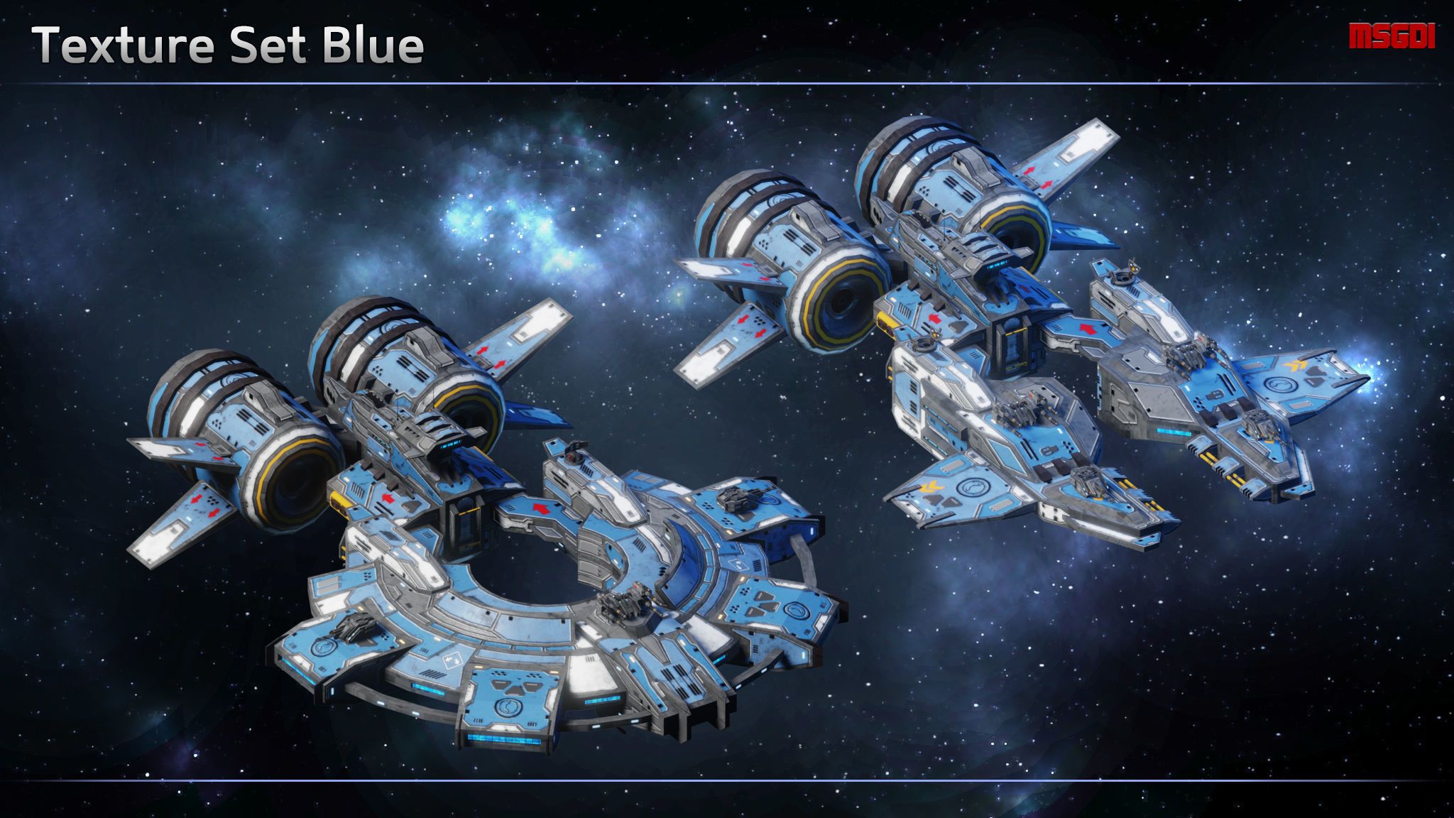 Spaceship Frigate Barracuda Low-poly 3D model_8