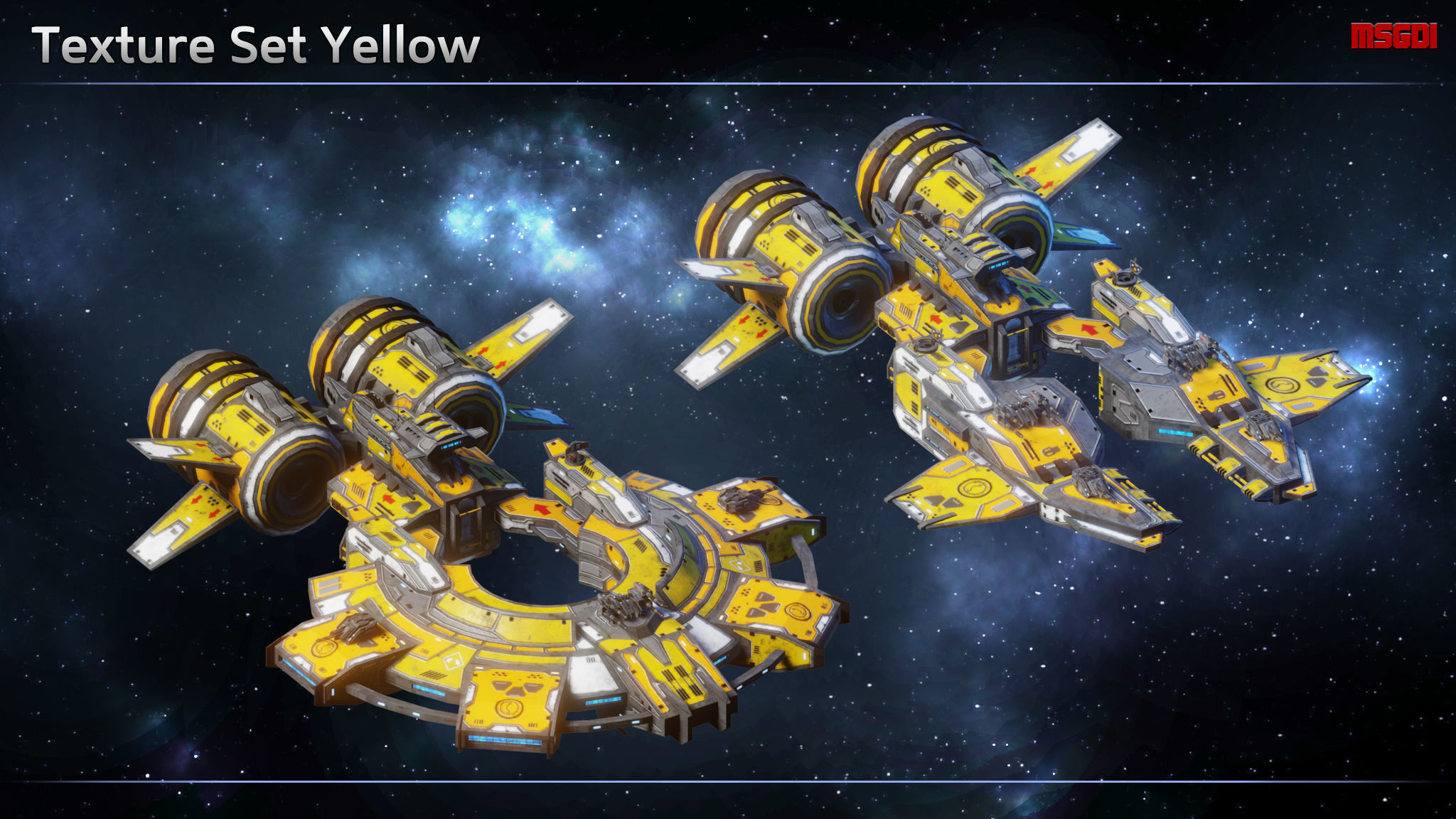 Spaceship Frigate Barracuda Low-poly 3D model_13