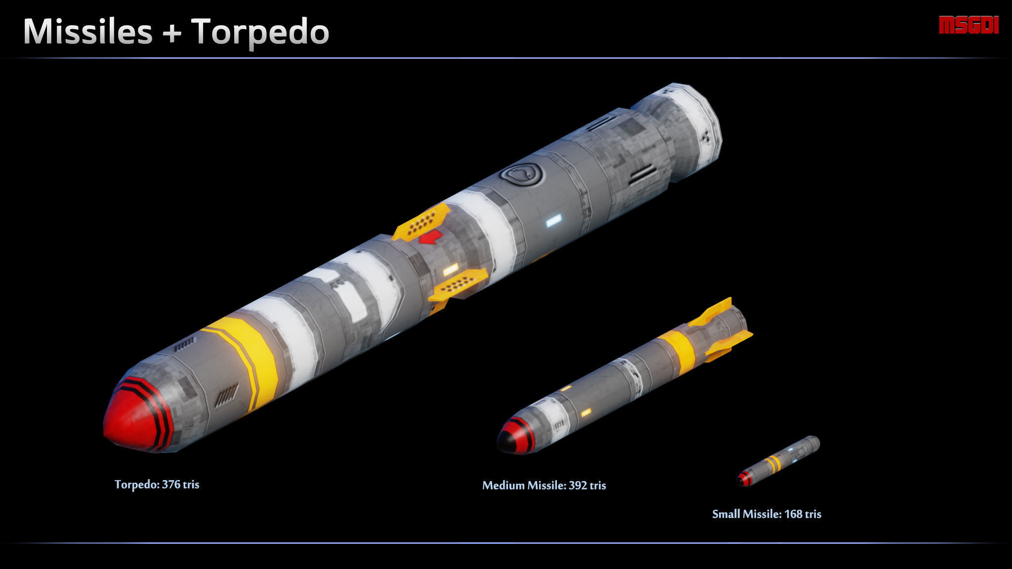 Spaceship Frigate Barracuda Low-poly 3D model_4