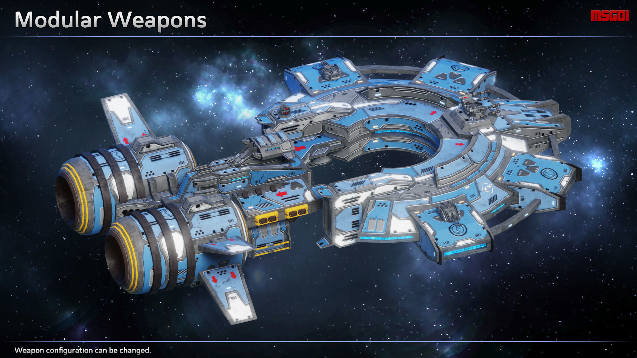 Spaceship Frigate Barracuda Low-poly 3D model_5