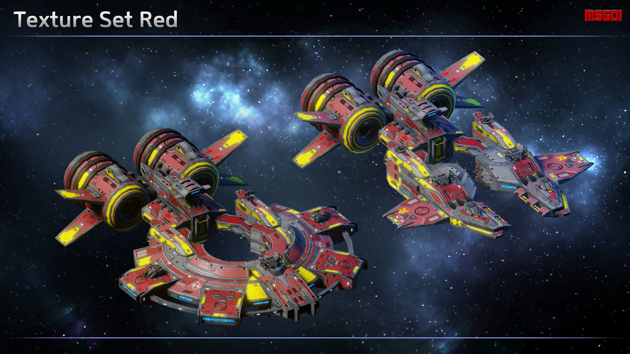 Spaceship Frigate Barracuda Low-poly 3D model_11