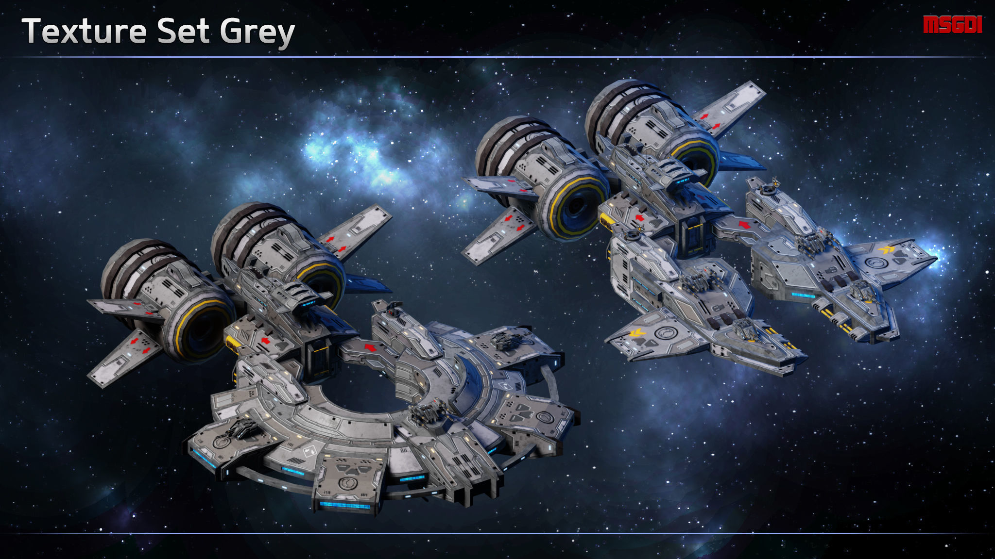 Spaceship Frigate Barracuda Low-poly 3D model_10