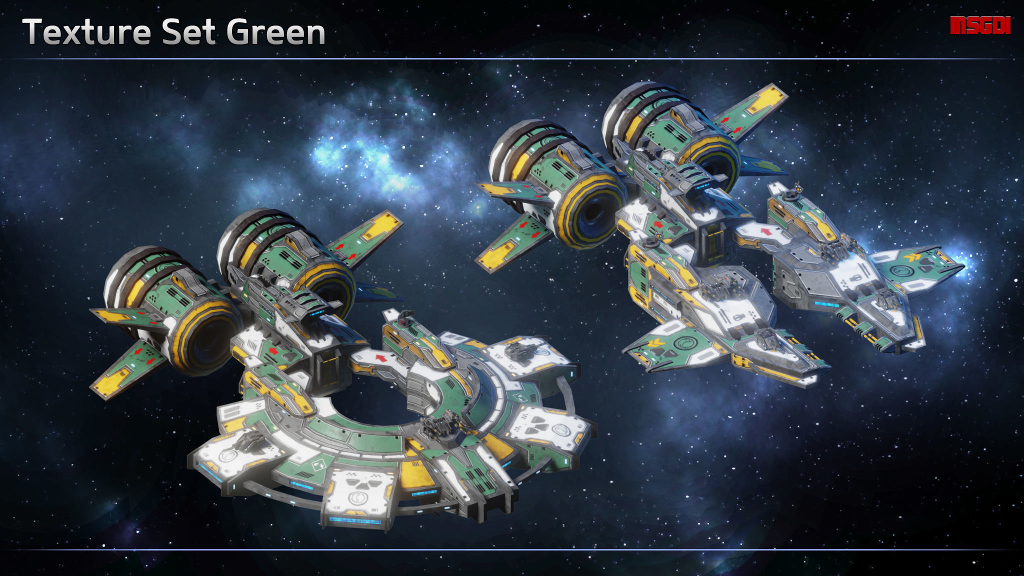 Spaceship Frigate Barracuda Low-poly 3D model_9