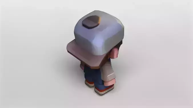 Cute Chibi Farmer Kid Stylized 3D Character