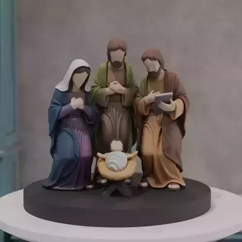 abstract nativity scene