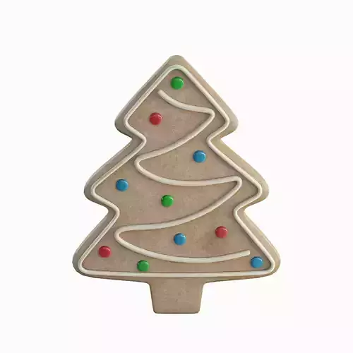 Gingerbread Cookie Tree Set 3D model 5