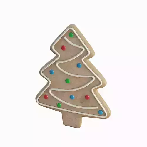 Gingerbread Cookie Tree Set 3D model 7