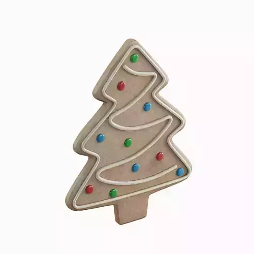 Gingerbread Cookie Tree Set 3D model 6