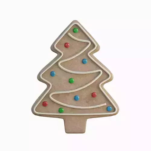 Gingerbread Cookie Tree Set 3D model 2