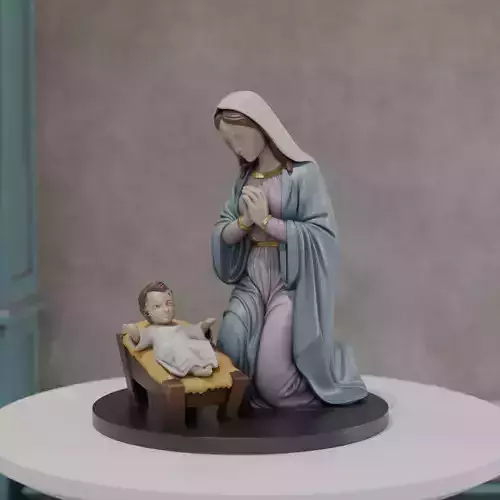 abstract nativity scene