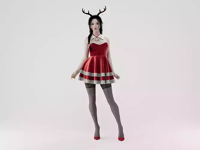 Cute Christmas girl 02