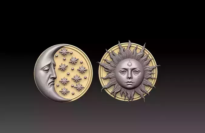 Sun and Moon Relief Set