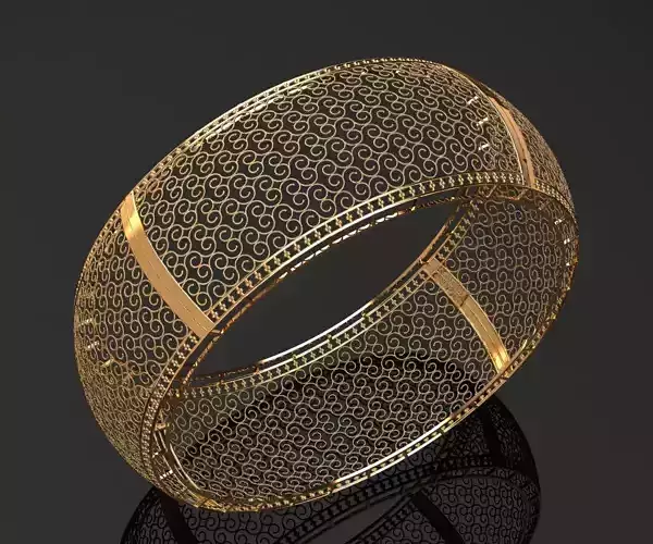 1539 Auric Petal Cage Bangle 8gm