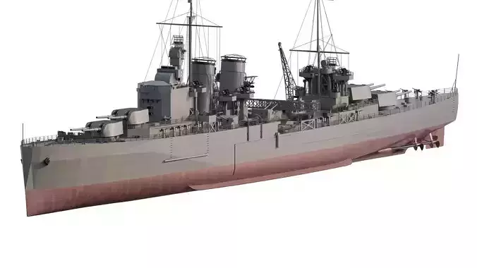 WW2 US navy light cruiser USS BONEVILE