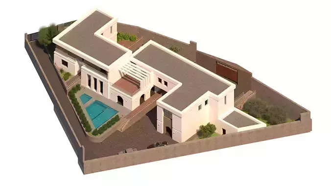 Modern Mauresque Luxury Villa High Quality 3D Model 3D model 6