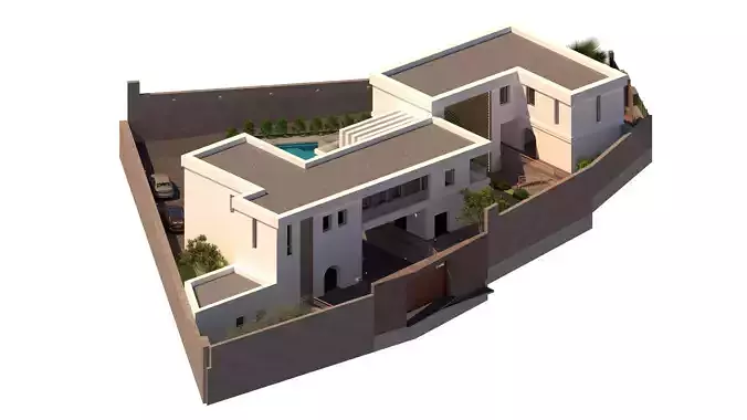 Modern Mauresque Luxury Villa High Quality 3D Model 3D model 5