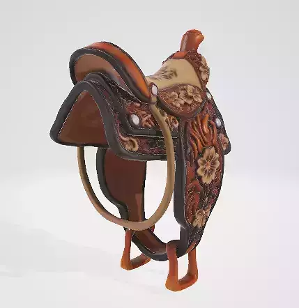 Carved Leather Saddle 