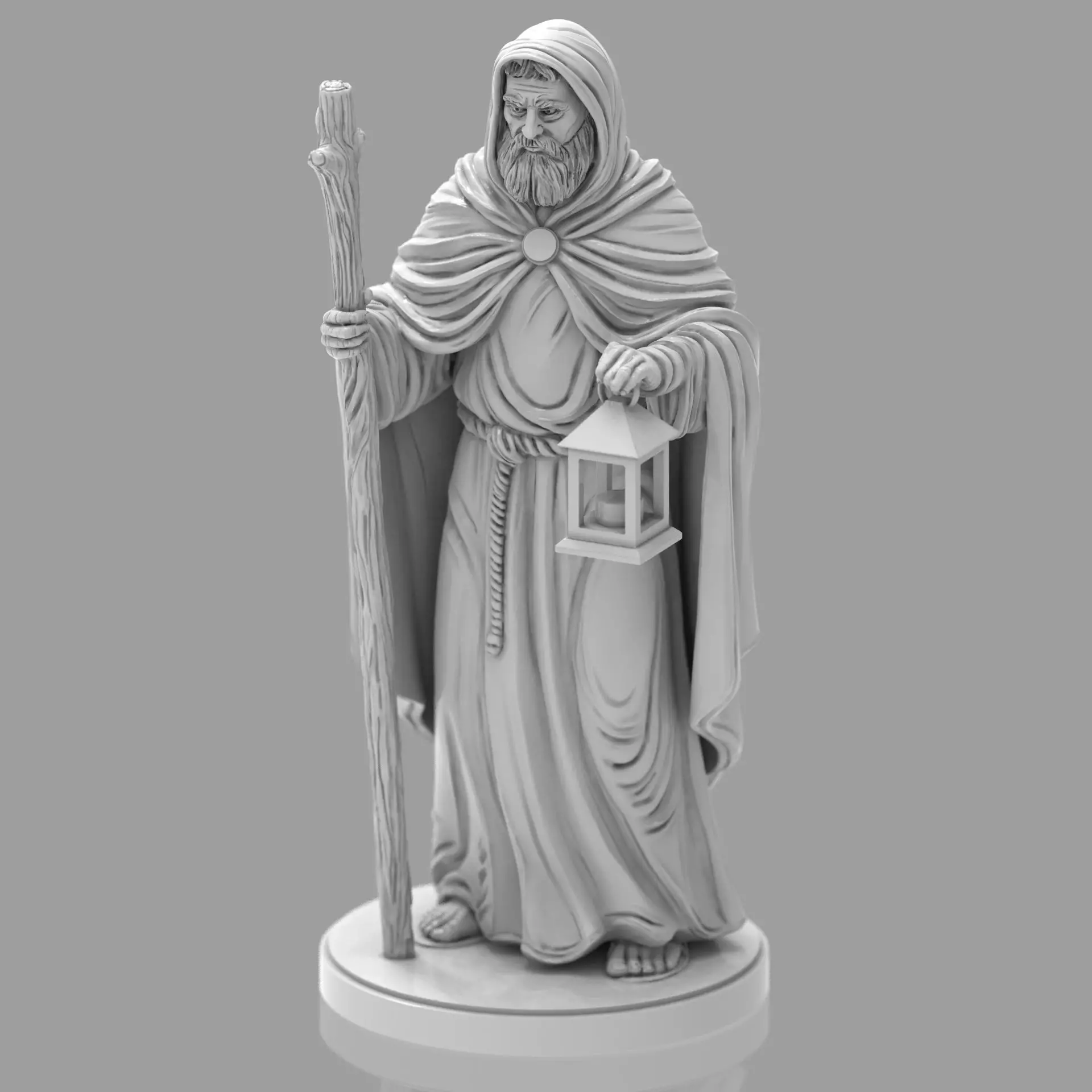Saint Joseph Nativity Figure LED Ready Lantern Staff RPG 3D print model