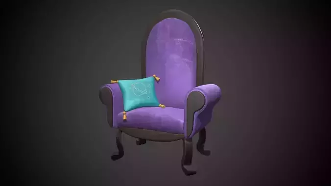 Stylized Fantasy Purple Armchair 