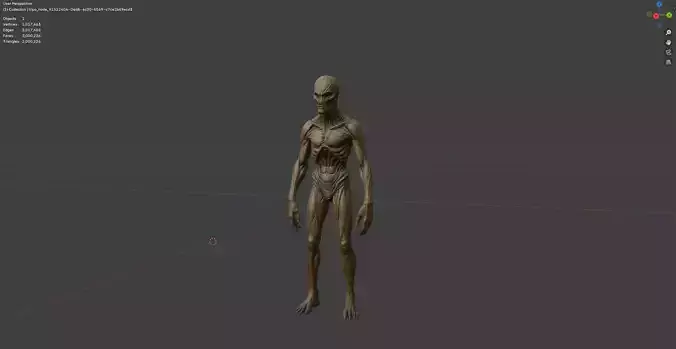 High Detail Alien Humanoid Creature PBR Textured FBX GLB Blend