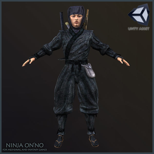 Ninja Onna Low-poly 3D model_12