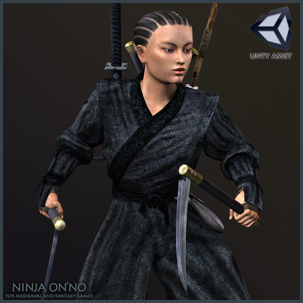 Ninja Onna Low-poly 3D model_8